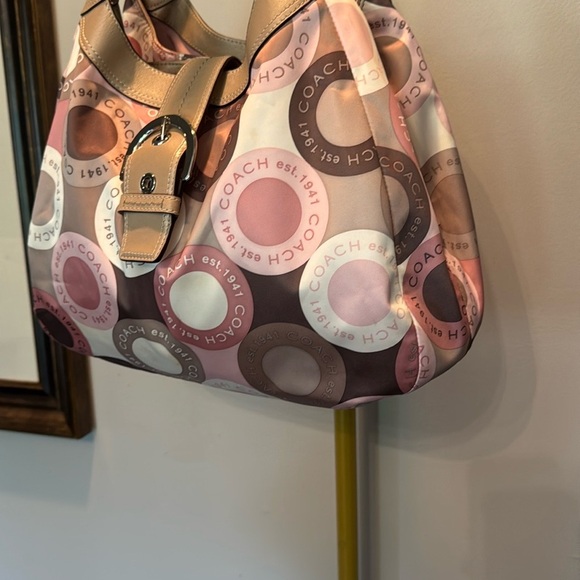 Coach snaphead sateen  Pink and Brown Retro Hobo Bag NWOT - Picture 5 of 16
